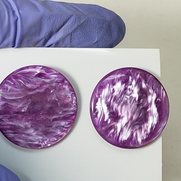 Women's Stunning Circle Purple Stud Earrings - Eye-Catching and Elegant - Picture 6 of 7